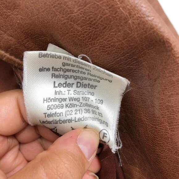 JOOP! Vintage European  warm Tan Brown Full Zip Leather Jacket - Picture 7 of 16